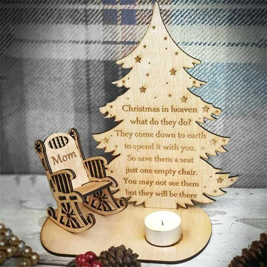 Christmas In Heaven With Chair 🎄Personalized Custom Candle Holder🎄