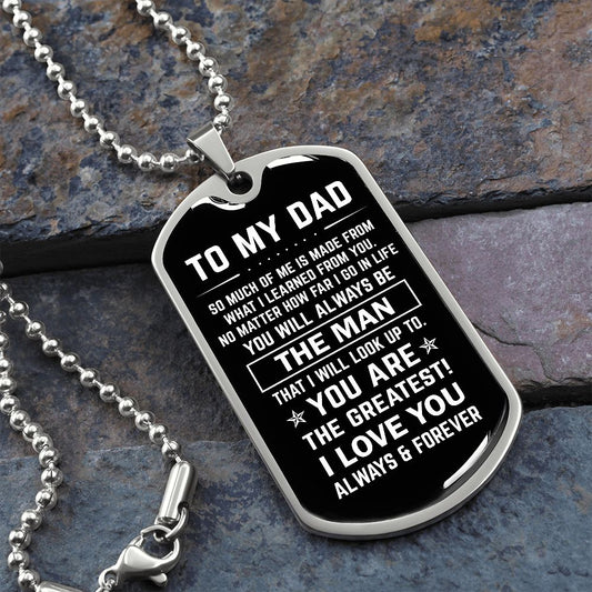 Dad, The Man, Personalized Dog Tag Necklace - Best Gift for Father